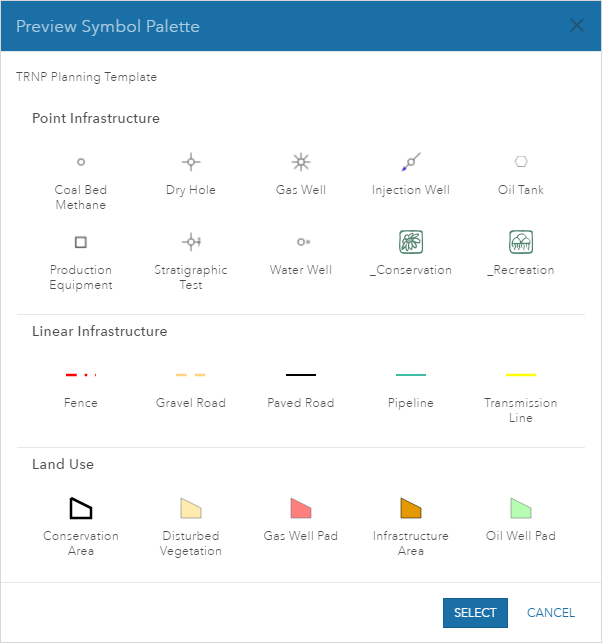 Preview Symbol Palette dialog box